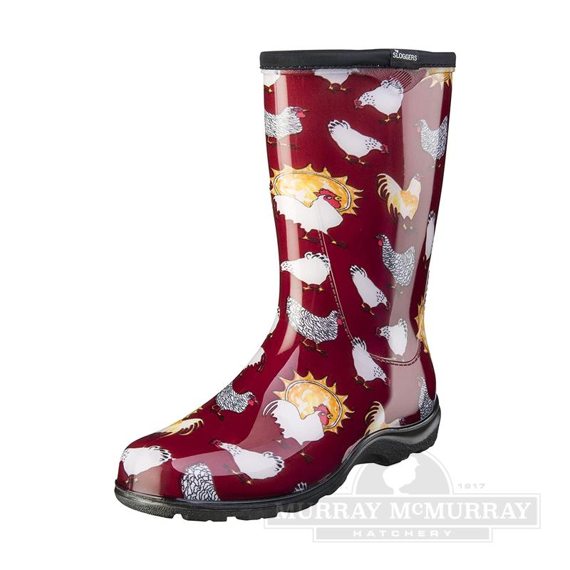 McMurray Hatchery Red Chicken-Print Sloggers Boots