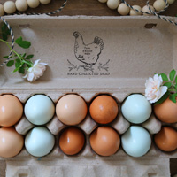 McMurray Hatchery Chicken Design Egg Carton Stamp with Date