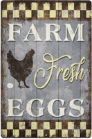 McMurray Hatchery Farm Fresh Eggs Tin Sign